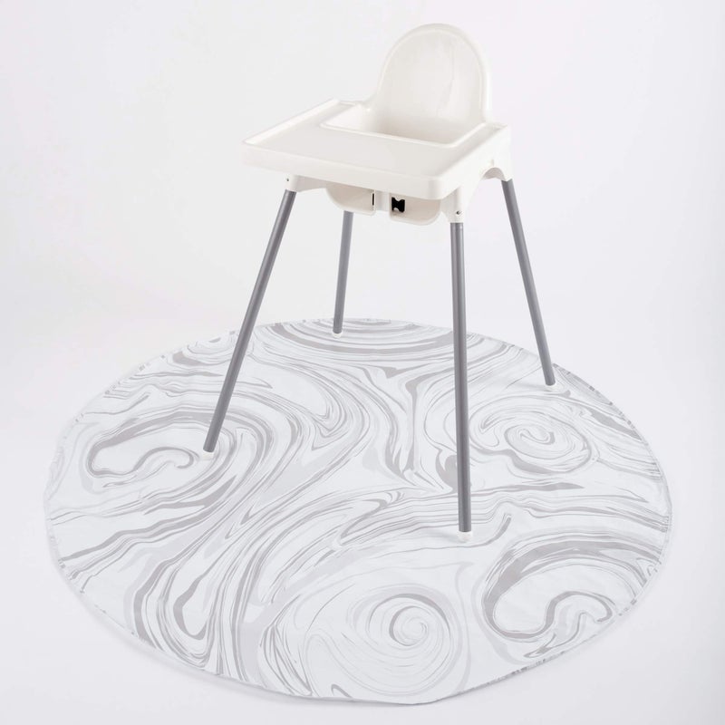 BooginHead SplatMat 52" Extra Large Waterproof Floor Mat for Under High Chair, Marble Swirl - Image 1